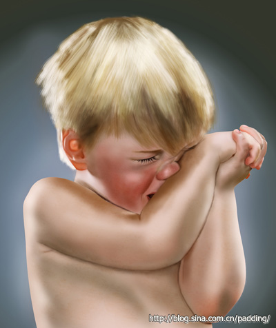 photoshop鼠繪哭泣的男孩過程