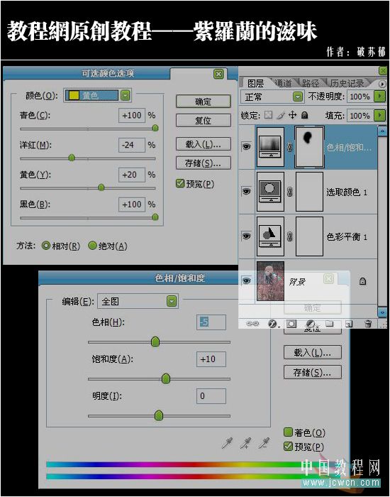 photoshop教程:紫羅蘭映襯的美女