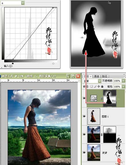 photoshop美化mm照片添加藝術背景