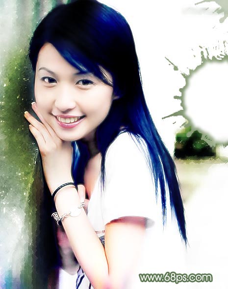 photoshop處理普通照片為醉人微笑古典簽名