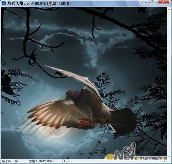photoshop照片合成教程:月夜飛翔
