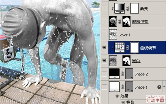 利用photoshop巧妙將人物改成“水人”