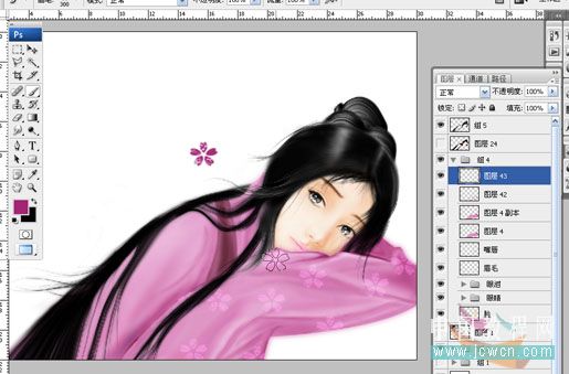 photoshop鼠繪漂亮的人物桃花淚