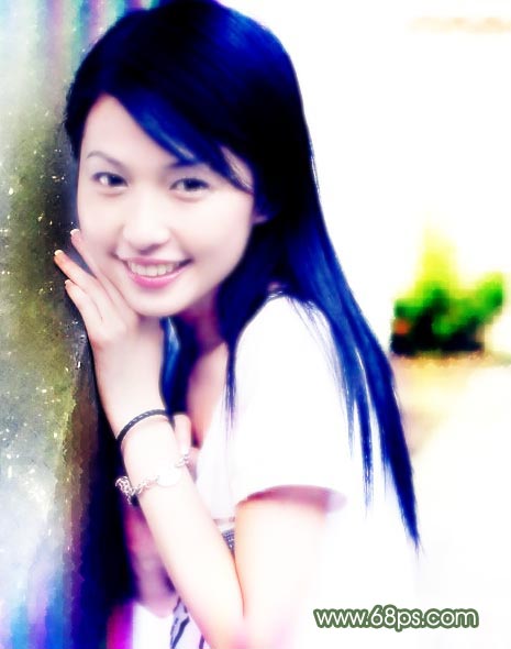 photoshop處理普通照片為醉人微笑古典簽名