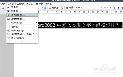 word2003中怎么實(shí)現(xiàn)文字的縱橫混排？