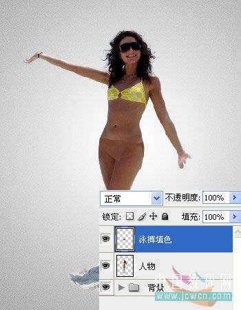 photoshop給泳裝美女穿上漂亮的水裙子