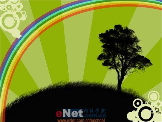 photoshop設計彩虹初現(xiàn)的壁紙