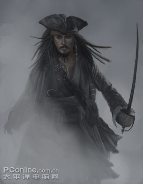 photoshop手繪《加勒比海盜3》杰克船長_網頁設計webjx.com網絡整理 photoshop手繪《加勒比海盜3》杰克船長_網頁設計webjx.com網絡整理