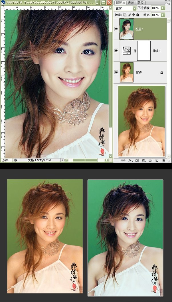 photoshop曲線給偏色照片校正色彩_webjx