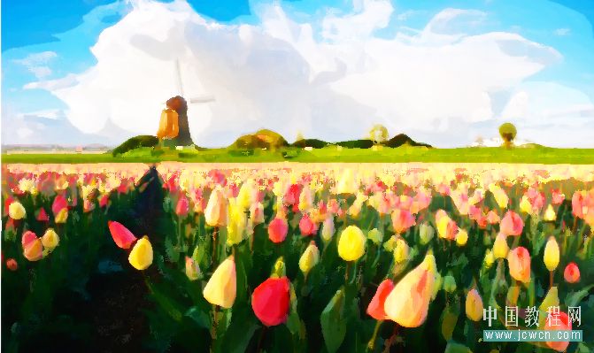 photoshop教程：做花卉水彩畫