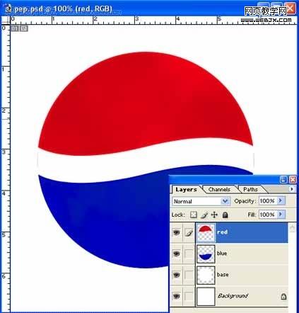 photoshop制作百事可樂logo標(biāo)志-www.webjx.com