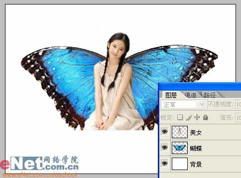 photoshop讓美女變身花心上的精靈