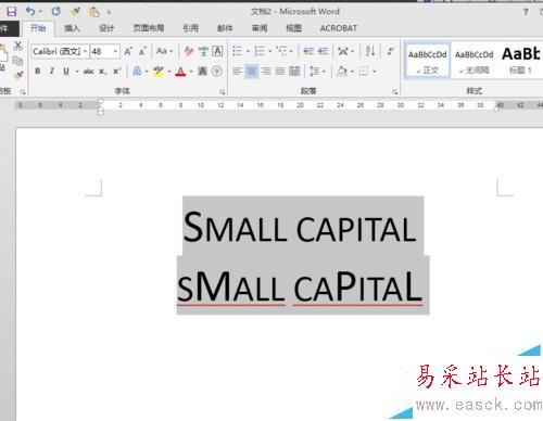 word設小型大寫字母small capitals