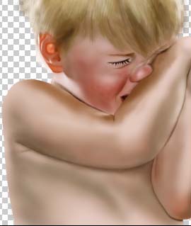 photoshop鼠繪哭泣的男孩過程