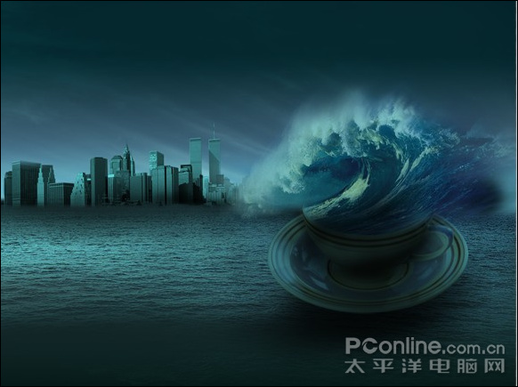 photoshop照片合成:驚濤駭浪在哪會有?