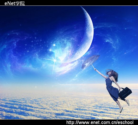 奔月女孩 photoshop合成夢幻藝術照