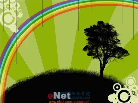 photoshop設計彩虹初現(xiàn)的壁紙