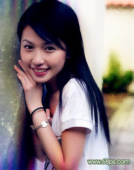 photoshop處理普通照片為醉人微笑古典簽名