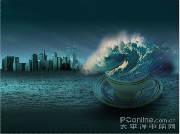 photoshop照片合成:驚濤駭浪在哪會有?