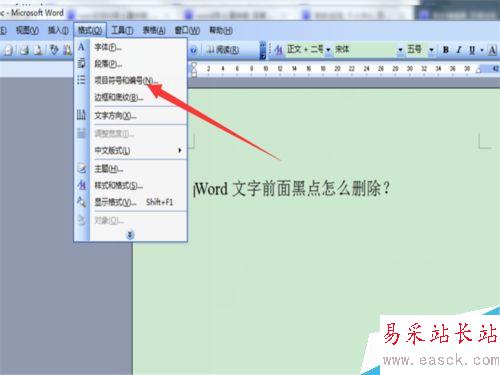 word文字前面的黑點怎么設置?