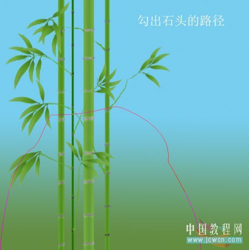 photoshop繪制山水和翠竹