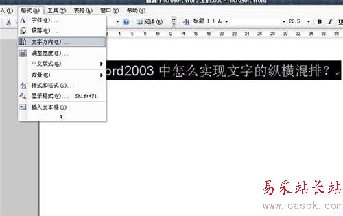 word2003中怎么實現文字的縱橫混排?