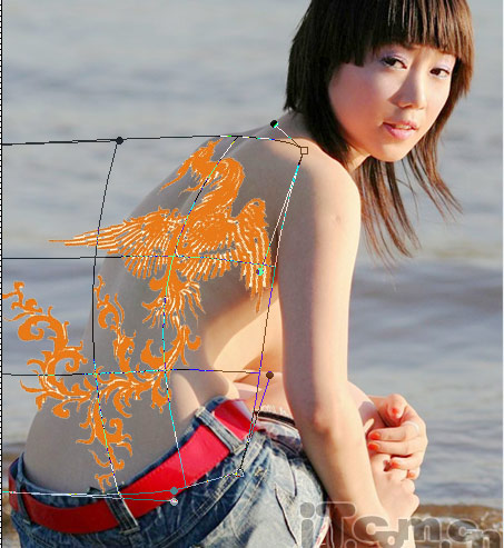 photoshop教程:為美女添加漂亮的紋身圖案_webjx.com