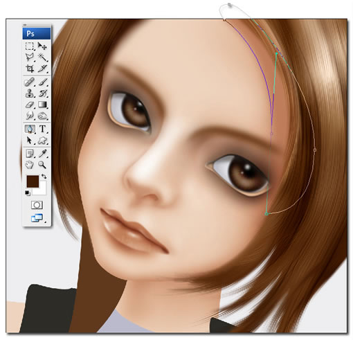 用photoshop鼠繪頭發詳細過程