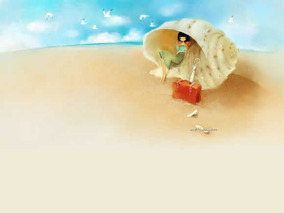 ps教程:去除美麗插畫中的文字水印