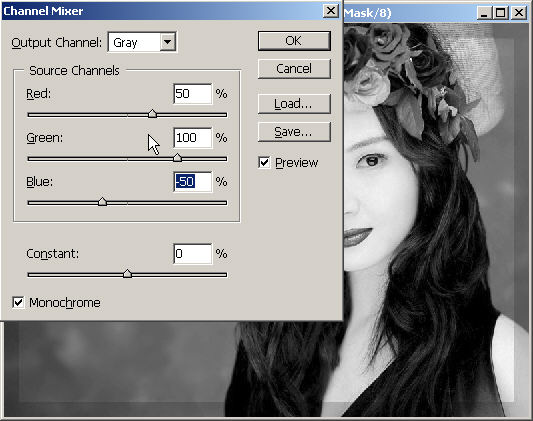 photoshop教程:彩色mm變高質黑白mm