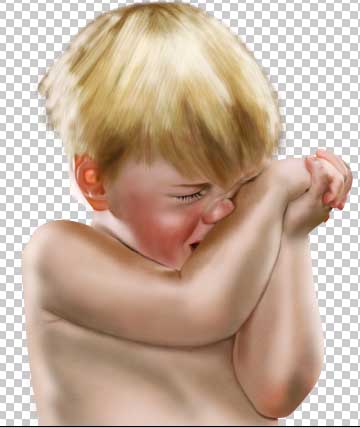 photoshop鼠繪哭泣的男孩過程