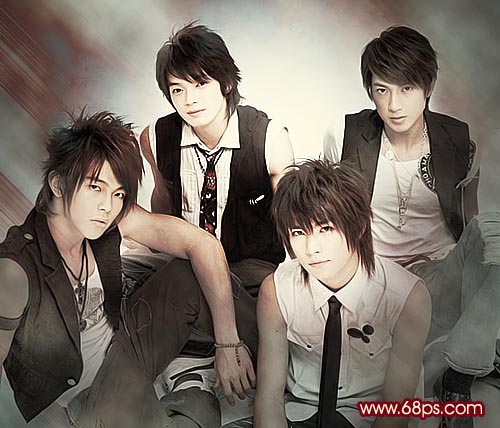 非主流ps教程:帥哥酷酷非主流照片