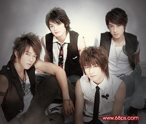 非主流ps教程:帥哥酷酷非主流照片