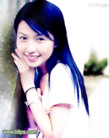 photoshop處理普通照片為醉人微笑古典簽名