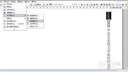 word2003中怎么實(shí)現(xiàn)文字的縱橫混排？