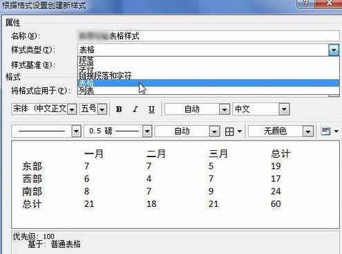 Word2010創(chuàng)建自定義表格樣式5
