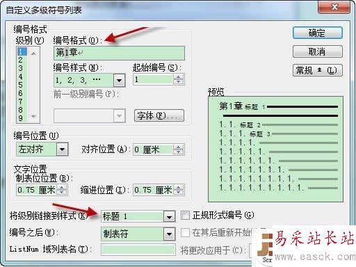 自定義多級符號列表