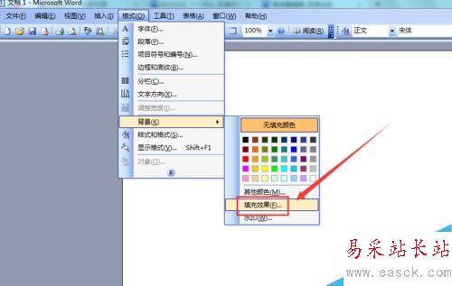 Word 2003如何設置紋理填充背景