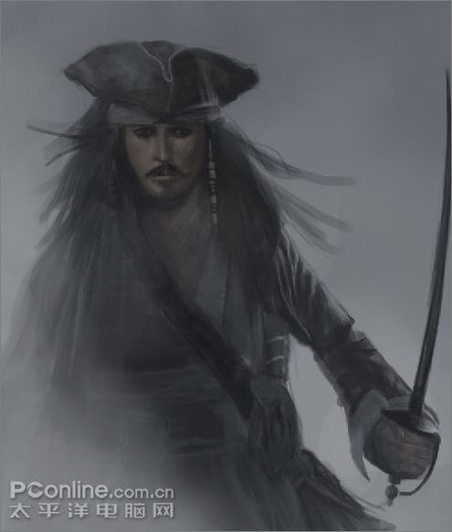 photoshop手繪《加勒比海盜3》杰克船長_網頁設計webjx.com網絡整理 photoshop手繪《加勒比海盜3》杰克船長_網頁設計webjx.com網絡整理