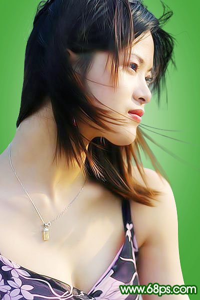 photoshop教程:美白和修復(fù)mm頭發(fā)