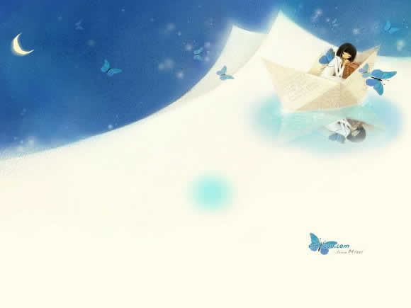 ps教程:去除美麗插畫中的文字水印