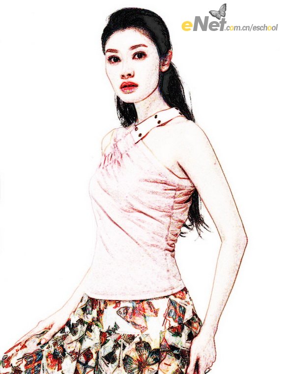 photoshop教程:pop風格的mm肖像畫