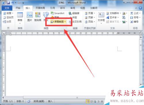 Word2010文檔中屏幕截圖功能插入圖片