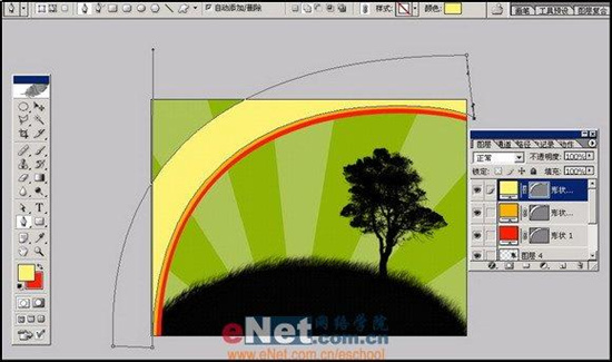 photoshop設計彩虹初現(xiàn)的壁紙