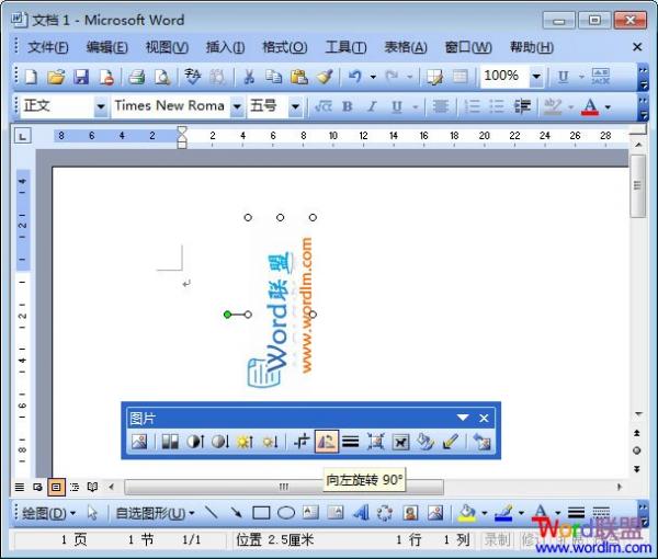 Word2003圖片旋轉 想怎么轉就怎么轉