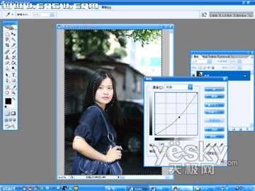 photoshop曲線處理暗角打造時尚大片