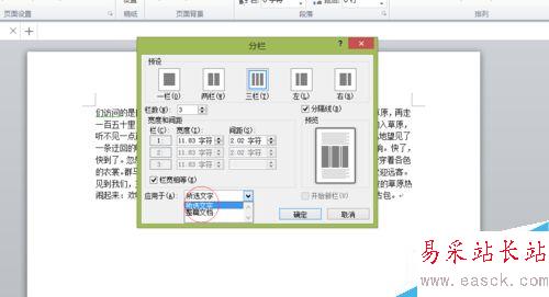 怎樣用Word給文章段落分欄