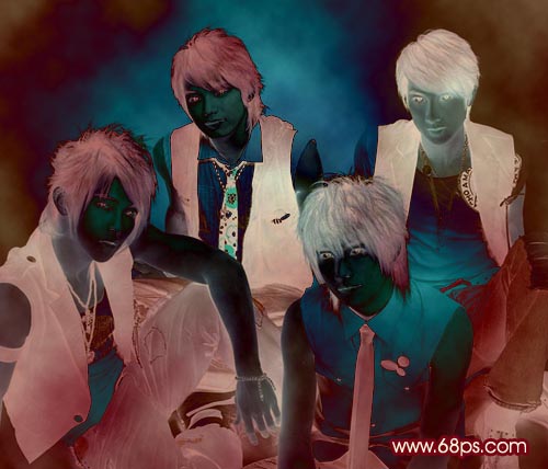 非主流ps教程:帥哥酷酷非主流照片