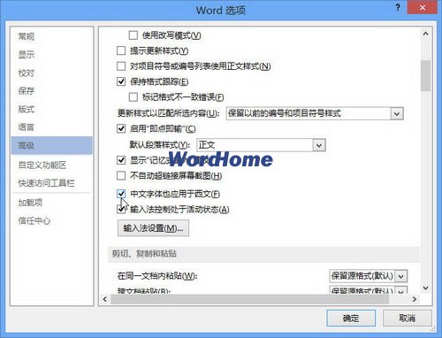 word2013中文字體也應(yīng)用于西文