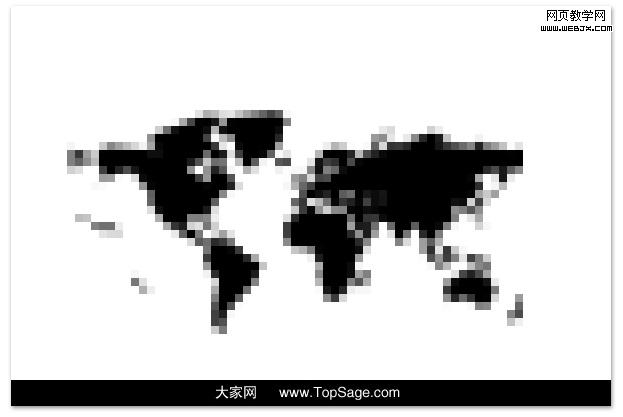 ps教程:制作漂亮的數(shù)碼點(diǎn)陣構(gòu)成的世界地圖_webjx.com
